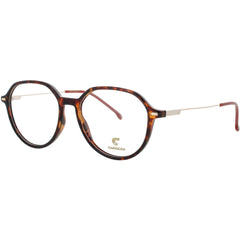 Carrera Unisex Eyeglasses - Havana/Red Acetate/Metal Round Full Rim Frame | 2044T O63