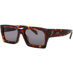 Celine Unisex Sunglasses - Dark Havana Rectangular Shape Full Rim Frame | CL40280U 52A