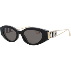 Dior Women's Sunglasses - Shiny Black Acetate/Metal Oval Full Rim Frame | CD40186I 01A