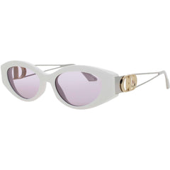 Dior Women's Sunglasses - Ivory Acetate/Metal Oval Shape Full Rim Frame | CD40186I 25Y