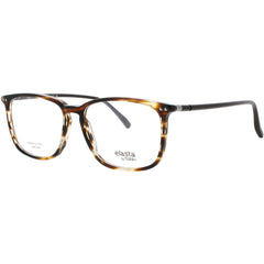 Elasta Men's Eyeglasses - Striped Black/Brown/White Square Full Rim Frame | E-8004 KVI