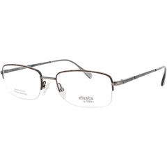 Elasta Men's Eyeglasses - Havana/Grey Metal Rectangular Half Rim Frame | E-7244 AB8