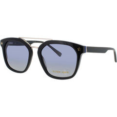 Elton John Unisex Sunglasses - Black Metal/Acetate Round Full Rim Frame | ROCKER BLKBL
