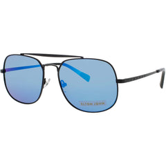 Elton John Unisex Sunglasses - Matte Black Metal Round Full Rim Frame | LEMANS MTBLK