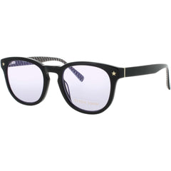 Elton John Unisex Sunglasses - Black Logo Acetate Round Full Rim Frame | SONATA VYBLK