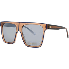 Elton John Unisex Sunglasses - Matte Beige/Blue Acetate Square Frame | GOLIATH MTBGE