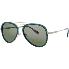 Elton John Unisex Sunglasses - Forest Green/Silver Metal/Acetate Frame | JIVE BRNTR