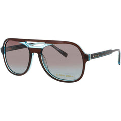 Elton John Women's Sunglasses - Chocolate/Teal Aviator Shape Frame | SPEAKEASY BLKBL