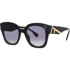 Fendi Women's Sunglasses - Shiny Black Acetate Cat Eye Full Rim Frame | FE40098I 01W