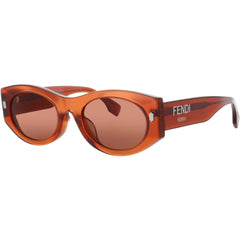 Fendi Women's Sunglasses - Red Acetate Oval Shape Full Rim Frame | FE40125F 68S
