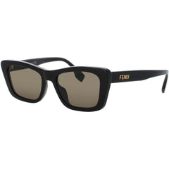 Fendi Women's Sunglasses - Shiny Black Rectangular Shape Full Rim Frame | FE40185I 01N