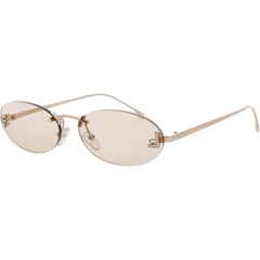 Fendi Women's Sunglasses - Light Gold Metal Oval Shape Rimless Frame | FE4075US 28Y