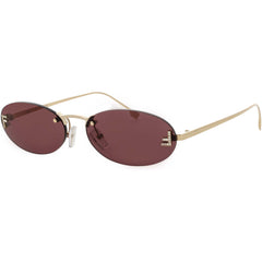Fendi Women's Sunglasses - Gold Metal Oval Shape Rimless Frame | FE4075US 30Y