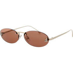 Fendi Women's Sunglasses - Gold Metal Oval Shape Rimless Frame | FE4075US 32S