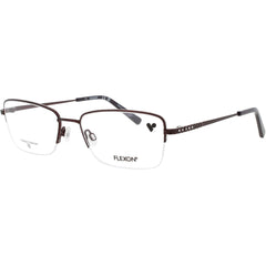 Flexon Women's Eyeglasses - Satin Plum Metal Rectangular Half Rim Frame | W3043 505