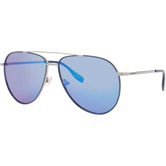 Karl Lagerfeld Unisex Sunglasses - Silver/Blue Aviator Full Rim Frame | KL360S-N 040