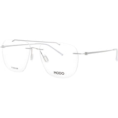 Modo Men's Eyeglasses - Silver Titanium Aviator Shaped Rimless Frame | 4612 SIL00