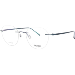 Modo Unisex Eyeglasses - Grey/Blue Titanium Oval Shaped Rimless Frame | 4633 GRYBL