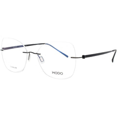 Modo Women's Eyeglasses - Shiny Black Titanium Butterfly Rimless Frame | 4609 SBLK0