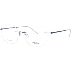Modo Women's Eyeglasses - Grey/Blue Titanium Square Rimless Frame | 4634 GRYBL