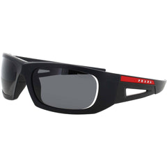 Prada Men's Sunglasses - Black Plastic Wraparound Full Rim Frame | PS 02YS 1BO06F