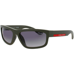 Prada Men's Sunglasses - Matte Green Plastic Rectangular Frame | PS 05ZS 15X09U