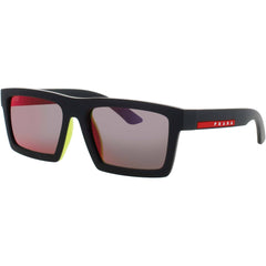 Prada Men's Sunglasses - Matte Black Plastic Rectangular Frame | PS A07S 1BO10A