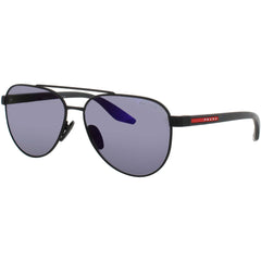 Prada Men's Sunglasses - Black Metal Aviator Shape Full Rim Frame | PS A52S DG005U