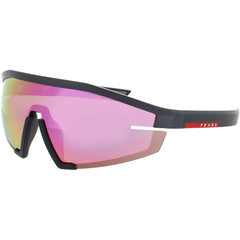 Prada Unisex Sunglasses - Gunmetal/Black Plastic Half Rim Frame | PS 03ZS 15P20A