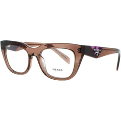 Prada Women's Eyeglasses - Transparent Brown Acetate Full Rim Frame | PR A06V 17O1O1