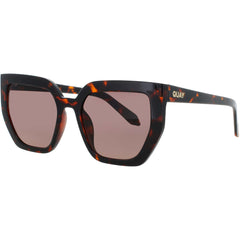 Quay Unisex Sunglasses - Tortoise/Gold Geometric Full Rim Frame | CONTOURED TRT/BRN