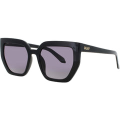 Quay Unisex Sunglasses - Black Acetate Geometric Full Rim Frame | CONTOURED BLK/SMK