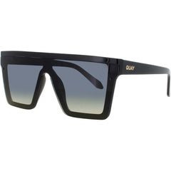 Quay Unisex Sunglasses - Black Acetate Shield Full Rim Frame | HINDSIGHT BLK/SMKGRN