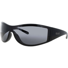 Quay Unisex Sunglasses - Black Wraparound Shape Full Rim Frame | SPEED DIAL BLK/BLK