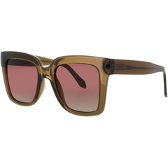 Quay Women's Sunglasses - Crystal Sage Acetate Square Full Rim Frame | ICY GRN/BRN