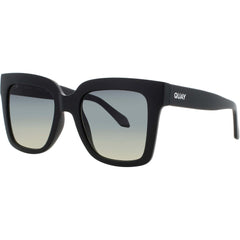 Quay Women's Sunglasses - Matte Black Acetate Square Full Rim Frame | ICY MTBLK/SMKGRN