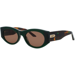 Quay Women's Sunglasses - Deep Green Acetate Oval Full Rim Frame | SO WHAT DPGRN/BRN