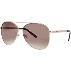 Quay Women's Sunglasses - Gold Metal Aviator Shape Full Rim Frame | VIVIENNE GLD/BRN
