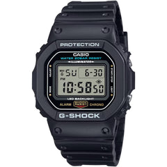 Casio Men's Watch - G-Shock Alarm Grey Digital Dial Black Resin Strap | DW5600UE-1