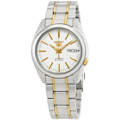 Seiko Men's Watch - Seiko 5 Automatic White Dial Two Tone Steel Bracelet | SNKL47K1