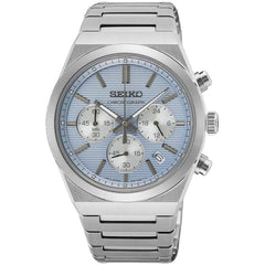 Seiko Men's Watch - Chronograph Blue and Silver Tone Dial Steel Bracelet | SSB459P1