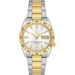 Seiko Men's Watch - Seiko 5 Automatic White Dial Two Tone Steel Bracelet | SNKE04J1