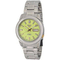 Seiko Men's Watch - Seiko 5 Automatic Light Green Dial Silver Bracelet | SNKK19J1