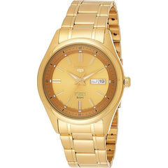 Seiko Men's Watch - Seiko 5 Automatic Yellow Gold Steel Bracelet Day-Date | SNKN96J1