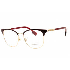 Burberry Women's Eyeglasses - Light Gold/Bordeaux Round Full Rim Frame | 0BE1355 1319