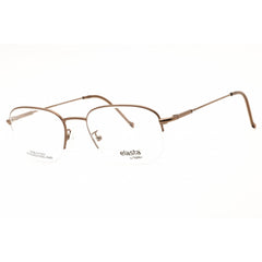 Elasta Men's Eyeglasses - Rectangular Brown Metal Half Rim Frame | E 7033 0W3M 00