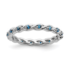 Sterling Silver Stackable Expressions Blue Topaz Ring | QSK1481