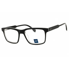 Gap Men's Eyeglasses - Black/Silver Acetate Rectangular Full Rim Frame | VGP024 0BLA