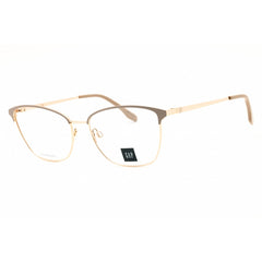 Gap Women's Eyeglasses - Beige/Gold Metal Rectangular Full Rim Frame | VGP820 08C8