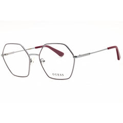 Guess Women's Eyeglasses - Silver/Bordeaux Metal Round Full Rim Frame | GU2934 071